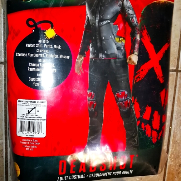 Suicide Squad Deadshot Adult Costume Standard Size Padded Top, pant and mask NEW - Picture 2 of 6